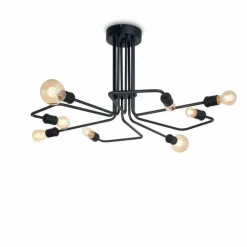 Plafonnier Ideallux TRIUMPH Noir, 8 lumières