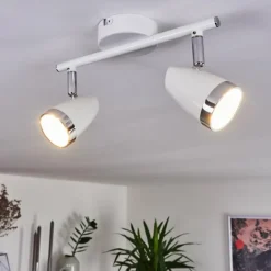 Plafonnier Idlewild LED Chrome, Blanc, 2 lumières