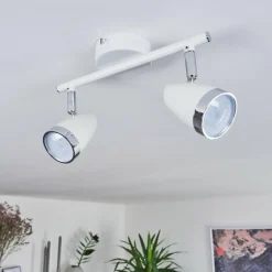Plafonnier Idlewild LED Chrome, Blanc, 2 lumières
