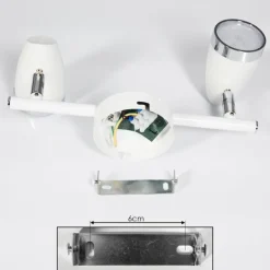 Plafonnier Idlewild LED Chrome, Blanc, 2 lumières