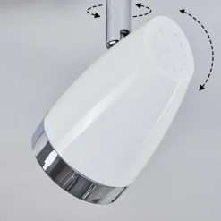 Plafonnier Idlewild LED Chrome, Blanc, 2 lumières