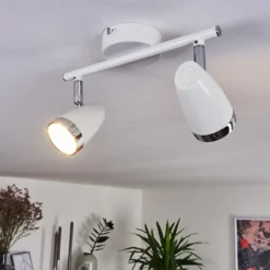 Plafonnier Idlewild LED Chrome, Blanc, 2 lumières