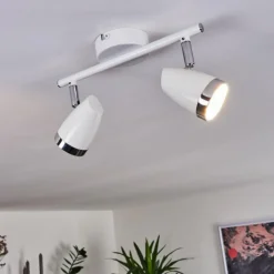 Plafonnier Idlewild LED Chrome, Blanc, 2 lumières