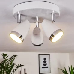 Plafonnier Idlewild LED Chrome, Blanc, 3 lumières