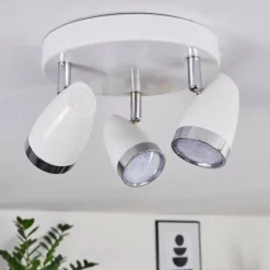 Plafonnier Idlewild LED Chrome, Blanc, 3 lumières