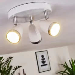 Plafonnier Idlewild LED Chrome, Blanc, 3 lumières