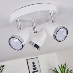 Plafonnier Idlewild LED Chrome, Blanc, 3 lumières