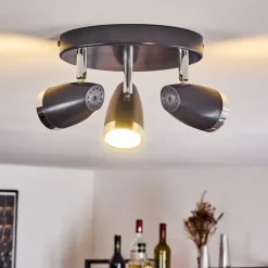 Plafonnier Idlewild LED Noir, 3 lumières