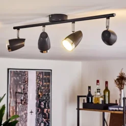 Plafonnier Idlewild LED Noir, 4 lumières