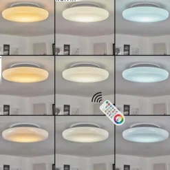 Plafonnier iDual Chloe LED Argenté, Blanc, 1 lumière, Télécommandes, Changeur de couleurs