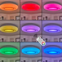 Plafonnier iDual Daphnis LED Argenté, Blanc, 1 lumière, Télécommandes, Changeur de couleurs