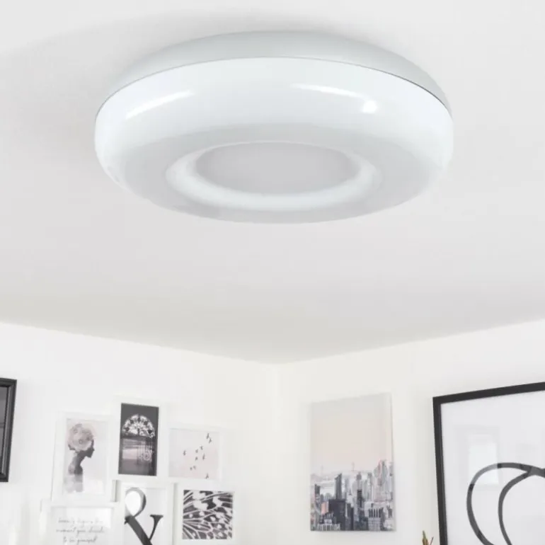 Plafonnier iDual Daphnis LED Argenté, Blanc, 1 lumière, Télécommandes, Changeur de couleurs