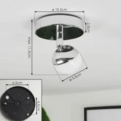 Plafonnier iDual Olivine LED Chrome, 1 lumière, Télécommandes, Changeur de couleurs