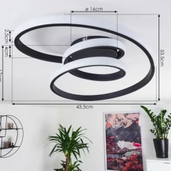 Plafonnier Ignal LED Noir, 1 lumière