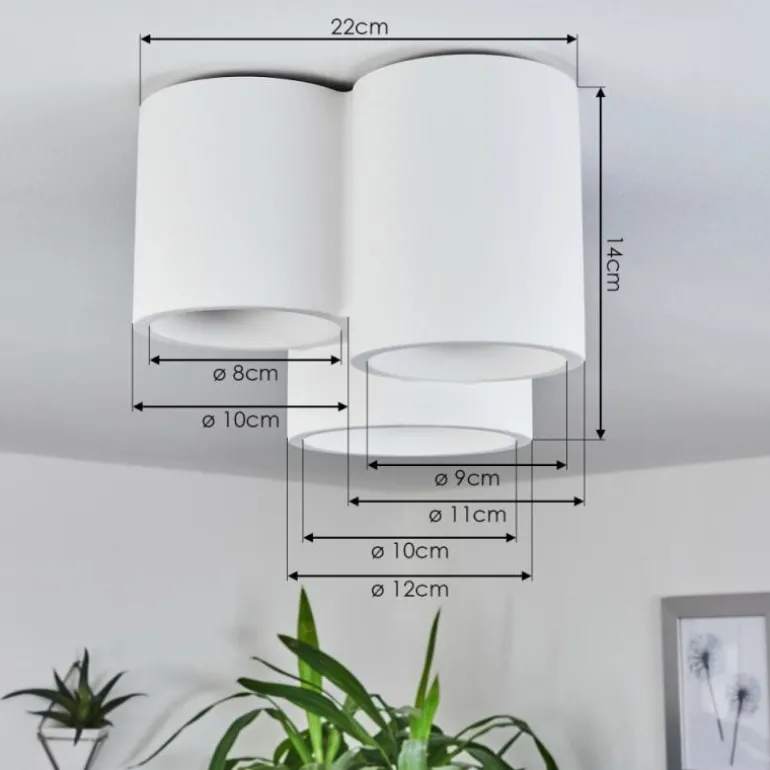 Plafonnier Ililai Blanc, 3 lumières