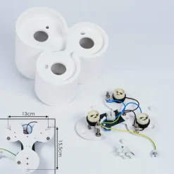 Plafonnier Ililai Blanc, 3 lumières