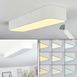 Plafonnier Iriondo LED Blanc, 1 lumière, Télécommandes