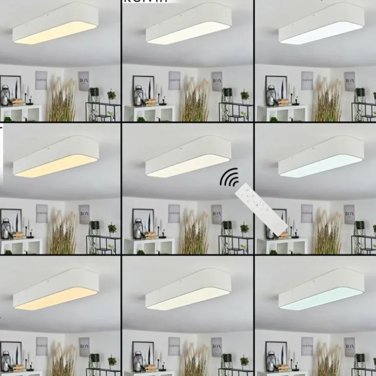 Plafonnier Iriondo LED Blanc, 1 lumière, Télécommandes