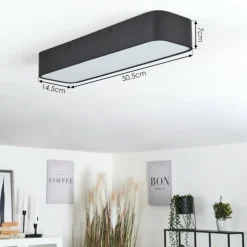 Plafonnier Iriondo LED Noir, 1 lumière, Télécommandes