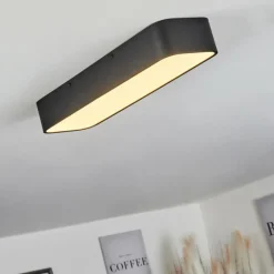 Plafonnier Iriondo LED Noir, 1 lumière, Télécommandes