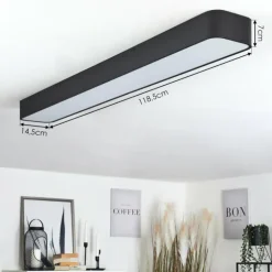 Plafonnier Iriondo LED Noir, 1 lumière, Télécommandes