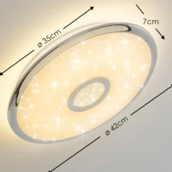 Plafonnier Jamton LED Chrome, 1 lumière, Télécommandes