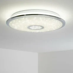 Plafonnier Jamton LED Chrome, 1 lumière, Télécommandes
