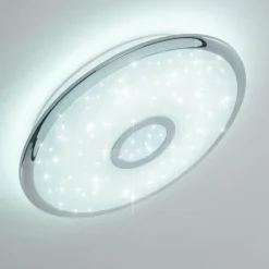 Plafonnier Jamton LED Chrome, 1 lumière, Télécommandes