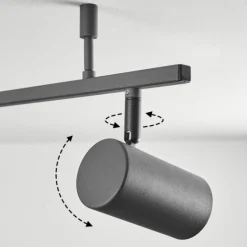 Plafonnier Javel Brun, Gris, Couleur bois, Noir, 6 lumières