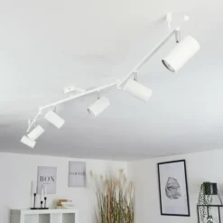 Plafonnier Javel Chrome, Blanc, 6 lumières