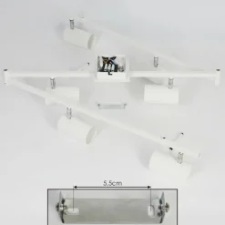 Plafonnier Javel Chrome, Blanc, 6 lumières