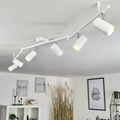 Plafonnier Javel Chrome, Blanc, 6 lumières