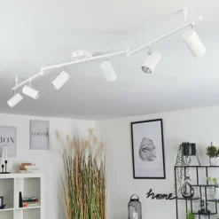 Plafonnier Javel Chrome, Blanc, 6 lumières