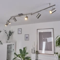 Plafonnier Javel Chrome, Nickel mat, 6 lumières