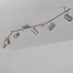 Plafonnier Javel Chrome, Nickel mat, 6 lumières