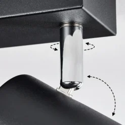 Plafonnier Javel Chrome, Noir, 4 lumières