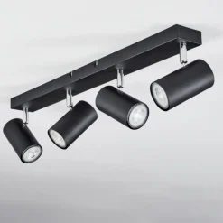 Plafonnier Javel Chrome, Noir, 4 lumières