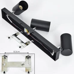 Plafonnier Javel Chrome, Noir, 3 lumières