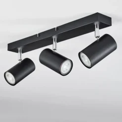 Plafonnier Javel Chrome, Noir, 3 lumières