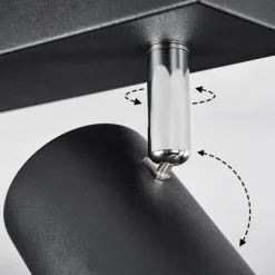 Plafonnier Javel Chrome, Noir, 2 lumières