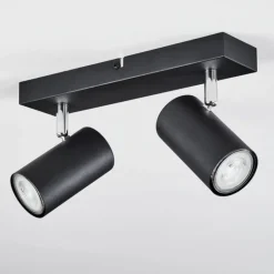 Plafonnier Javel Chrome, Noir, 2 lumières