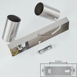 Plafonnier Javel Chrome, Nickel mat, 2 lumières