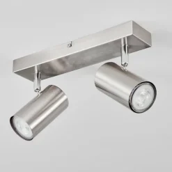 Plafonnier Javel Chrome, Nickel mat, 2 lumières