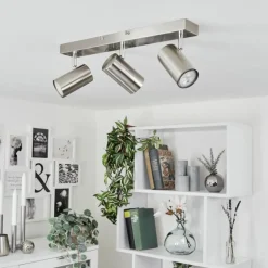 Plafonnier Javel Chrome, Nickel mat, 3 lumières