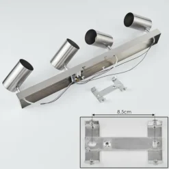 Plafonnier Javel Chrome, Nickel mat, 4 lumières