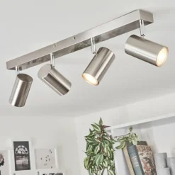 Plafonnier Javel Chrome, Nickel mat, 4 lumières