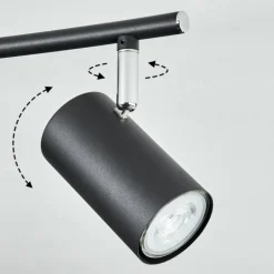 Plafonnier Javel Chrome, Noir, 4 lumières