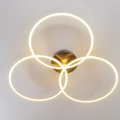 Plafonnier Johsa LED Nickel mat, Argenté, 3 lumières