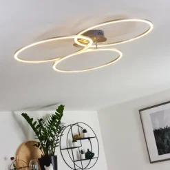 Plafonnier Johsa LED Nickel mat, Argenté, 3 lumières