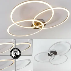 Plafonnier Johsa LED Nickel mat, Argenté, 3 lumières